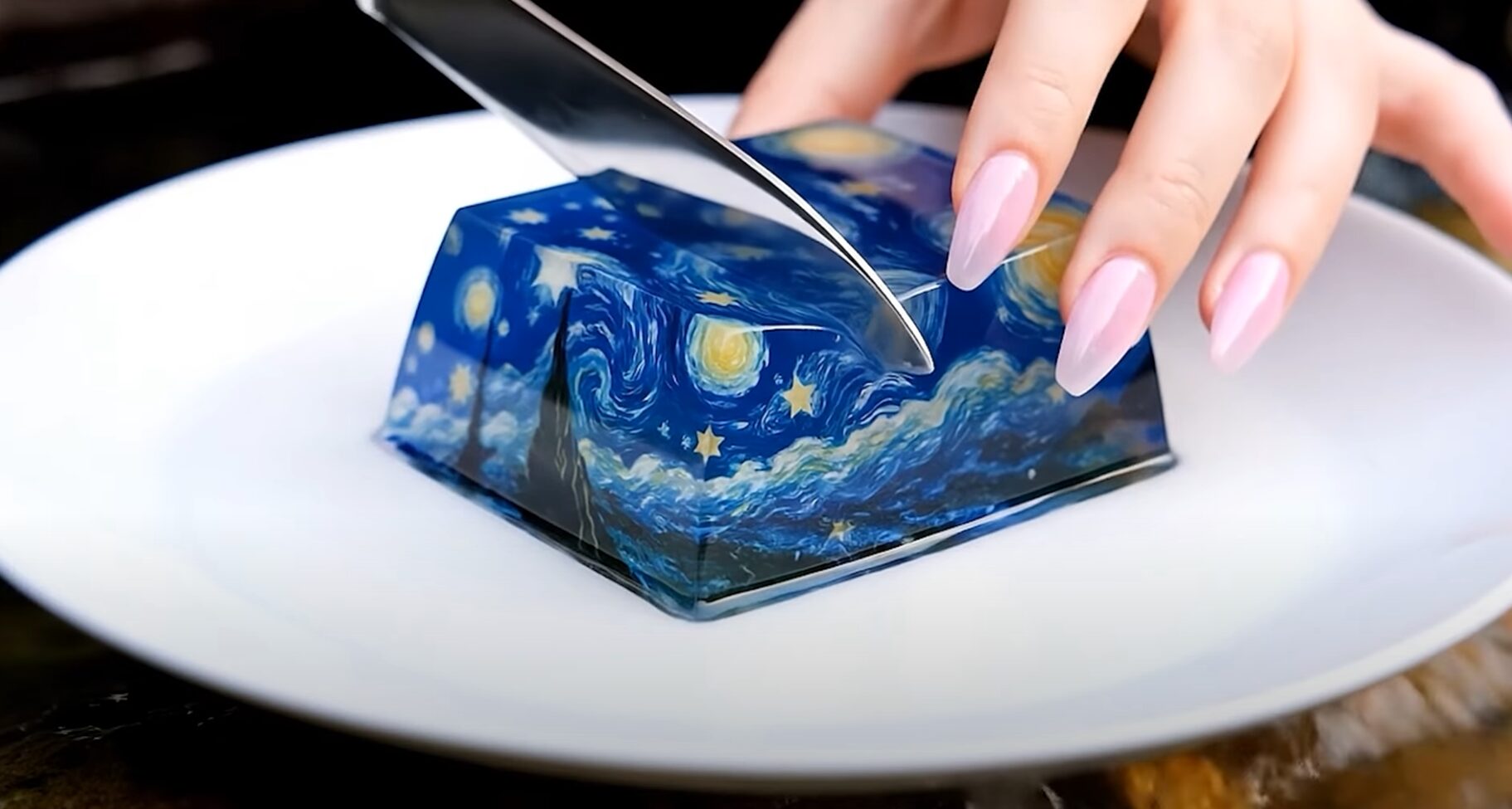 πΌοΈ*ASMR*πΌοΈ Cutting famous painting jelly cubes